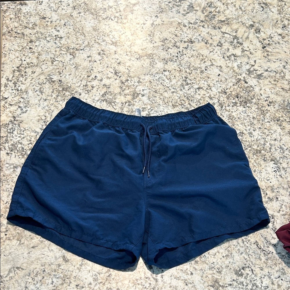 Men’s ASOS navy swim trunks